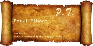Petki Tiborc névjegykártya